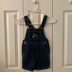 John Deere Blue Denim Kids Overalls with Tractor Patch